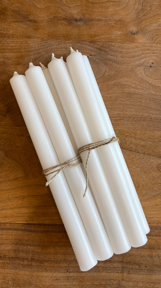 White Dinner Candle Set Of 4