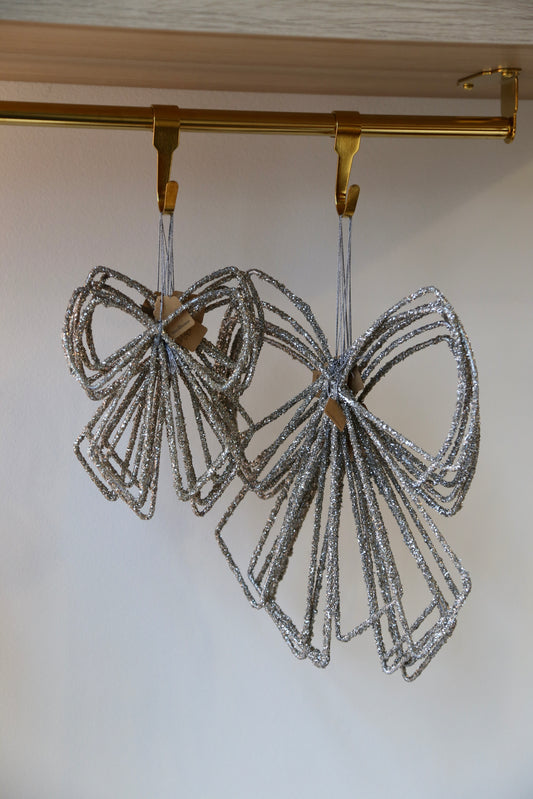 Silver Glitter Iron Bow