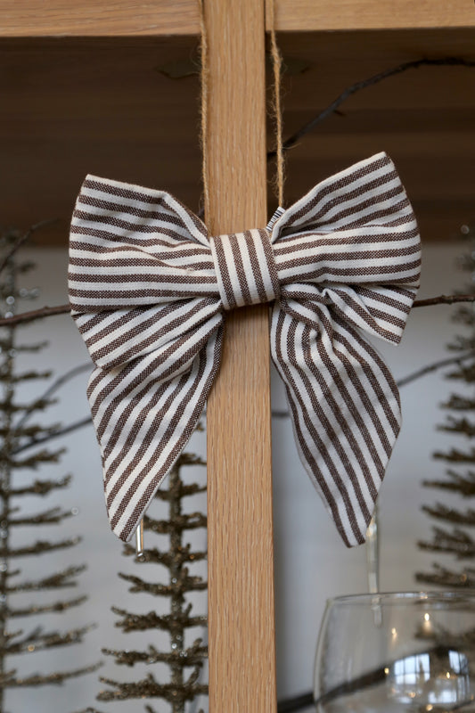 Cotton Canvas Stripe Bow