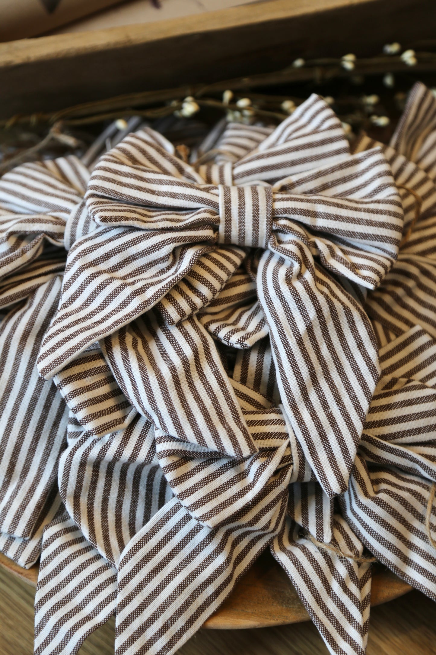 Cotton Canvas Stripe Bow