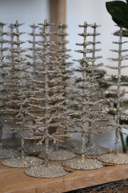 Silver Glitter Iron Tree