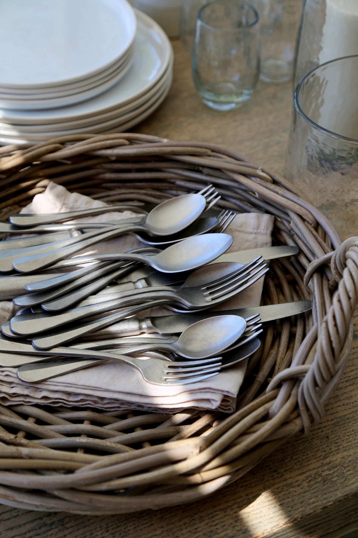Stainless Steel Matte Flatware - Set of 5