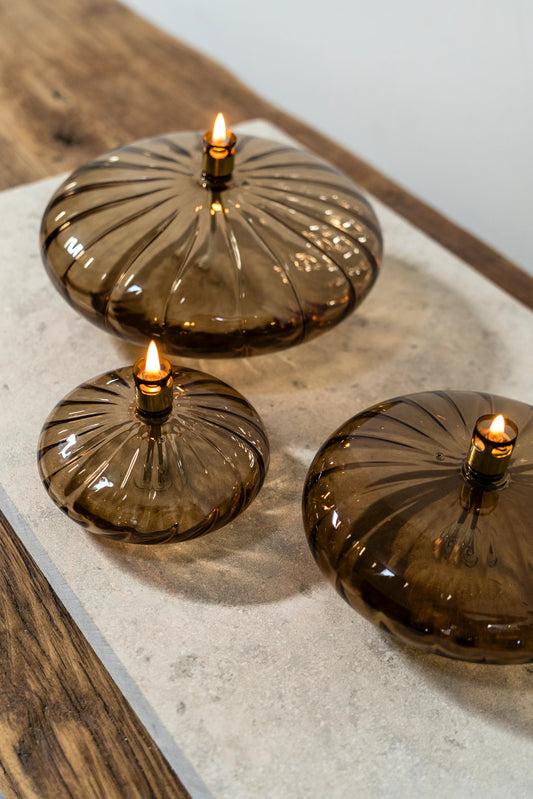 Elegant Champagne Disc Oil Lamp