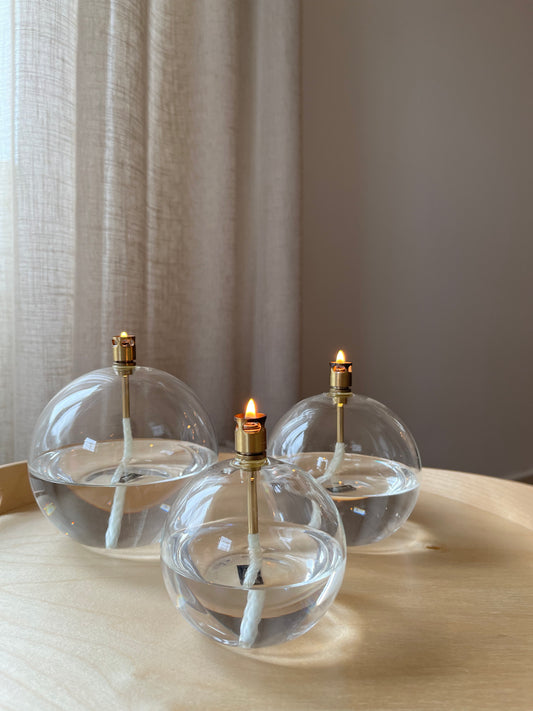 Round Clear Oil Lamp
