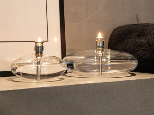 Clear Disc Oil Lamp