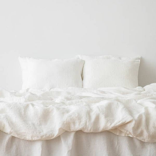 Stone Washed Linen Pillow Case Off White - King