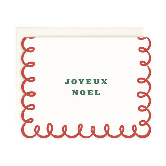 Joyeux Noel Holiday Greeting Card: Single card