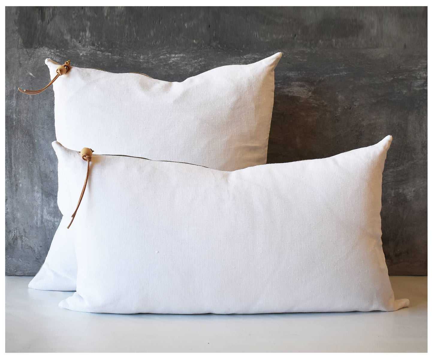 Off-White Linen Lumbar Pillow