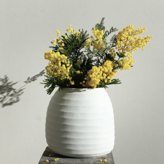 Organic Vase 02 -  Opal White