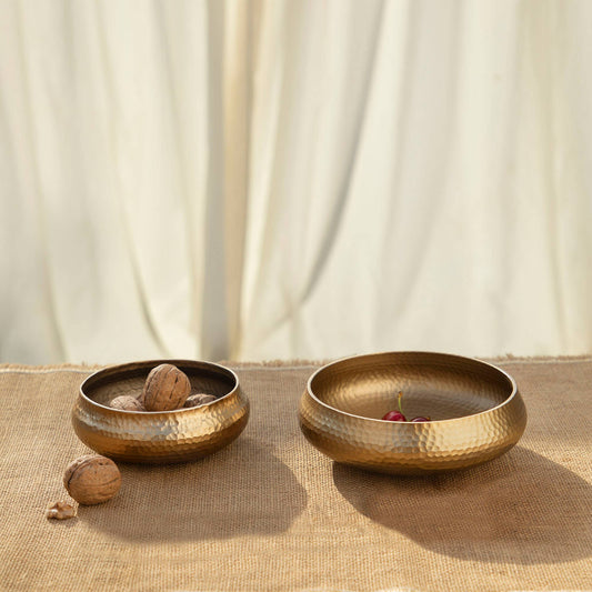 Hammered Brass Snack Bowls