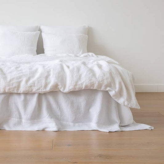 Stone Washed Linen Duvet Optical White - King