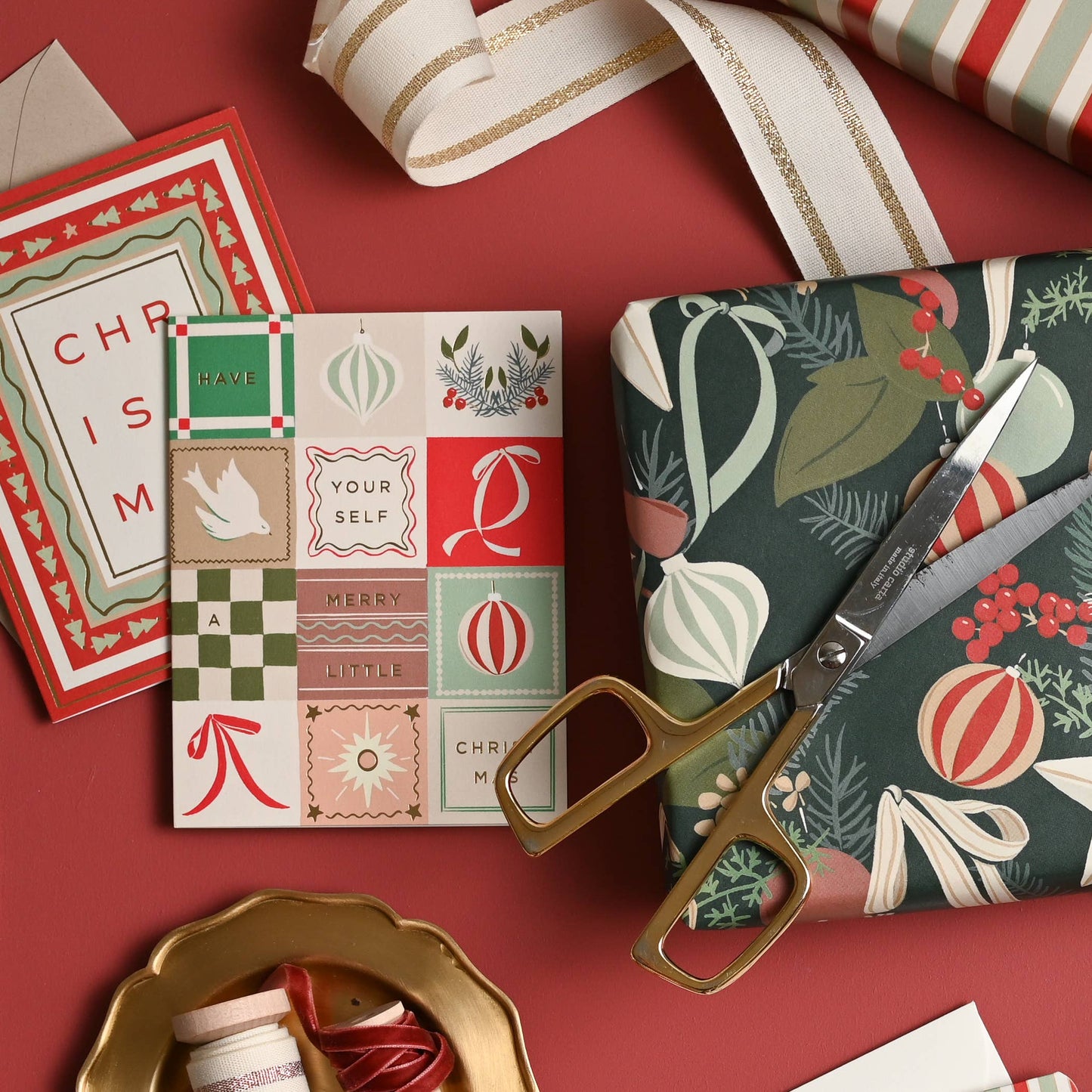 Holiday Patchwork Card: Single Card