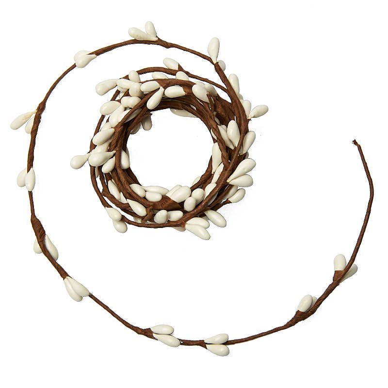 Cream Thin Berry Garland - 72''