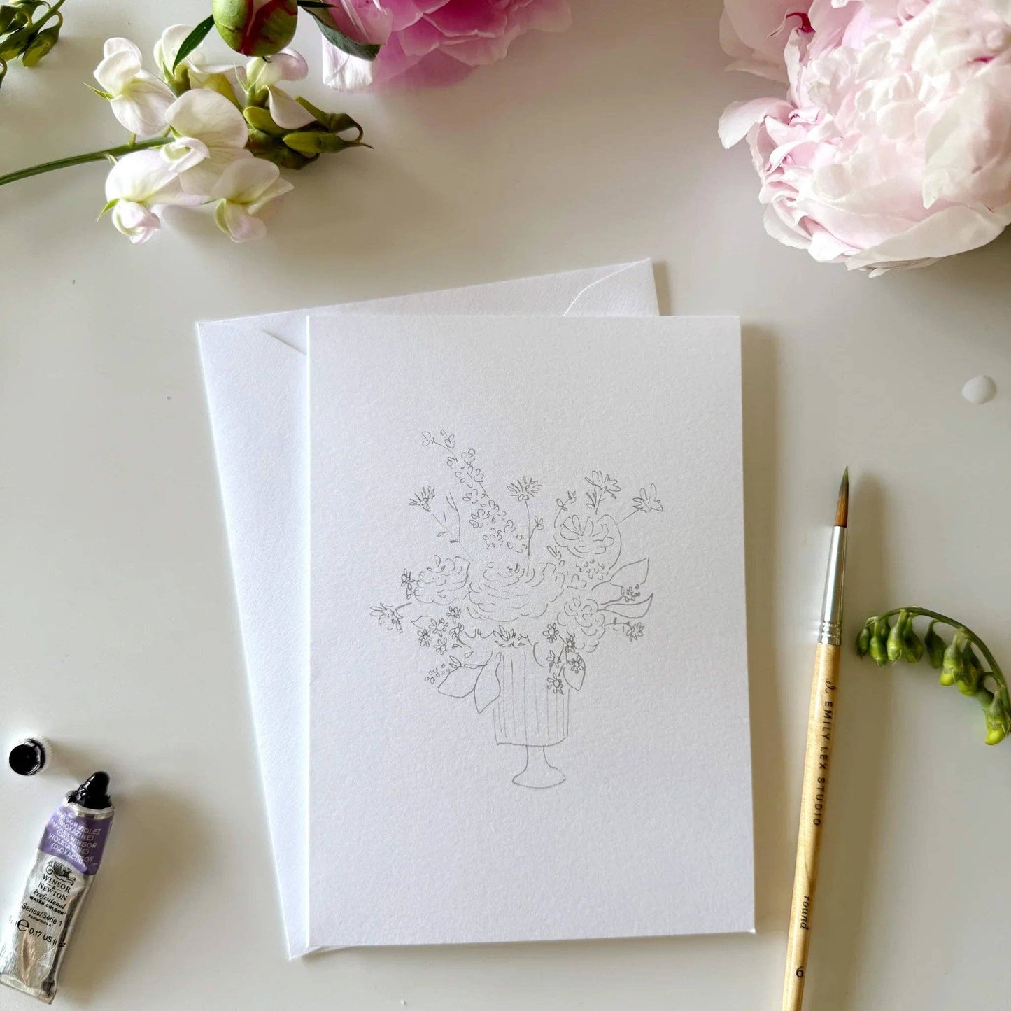 Bouquets Paintable Watercolour Notecard Set