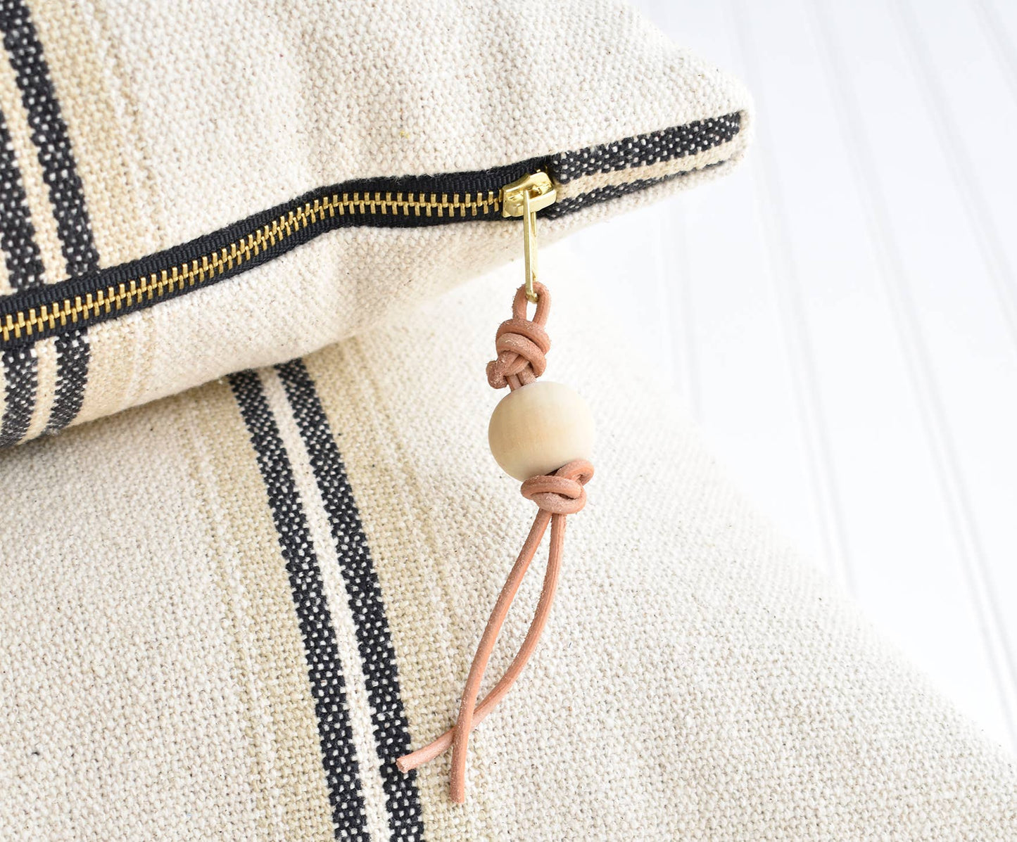 French Cotton Pillow w/ Stripes
