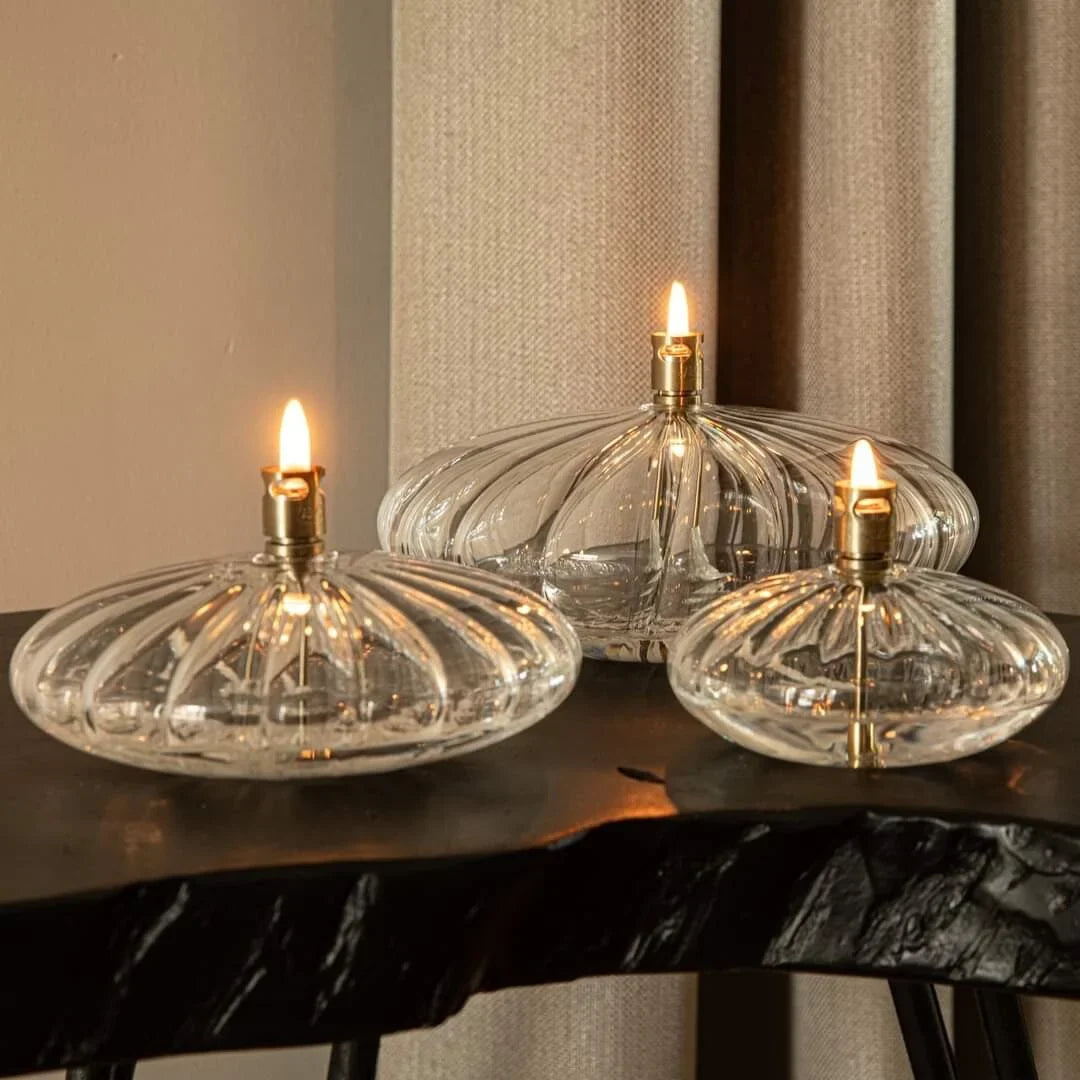 Elegant Clear Disc Oil Lamp