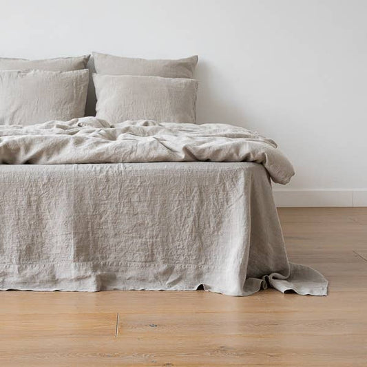Flat Sheet Natural Stone Washed Linen - Queen