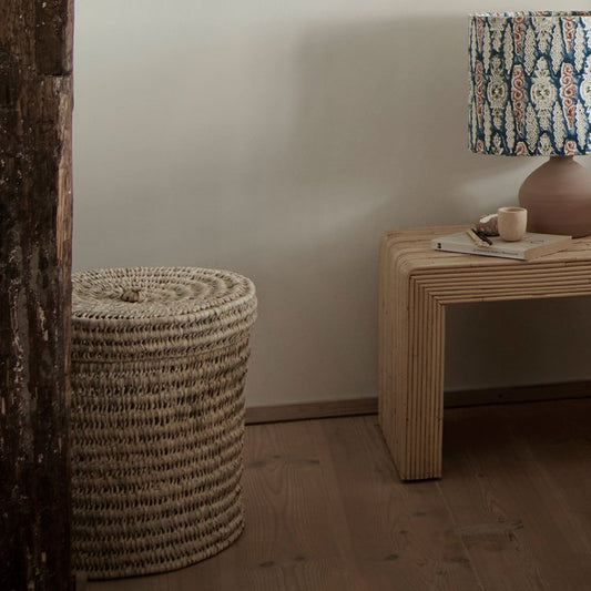 Palm Leaf Basket w/ Lid - Medium