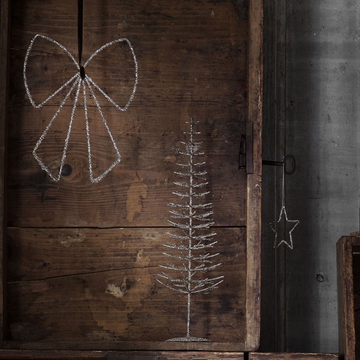 Silver Glitter Iron Tree