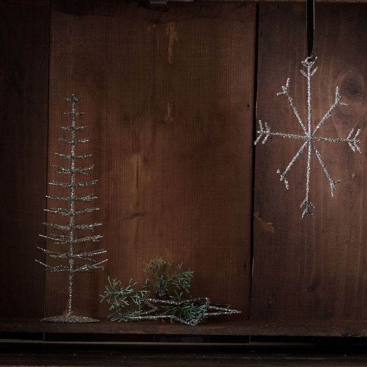 Silver Glitter Iron Tree