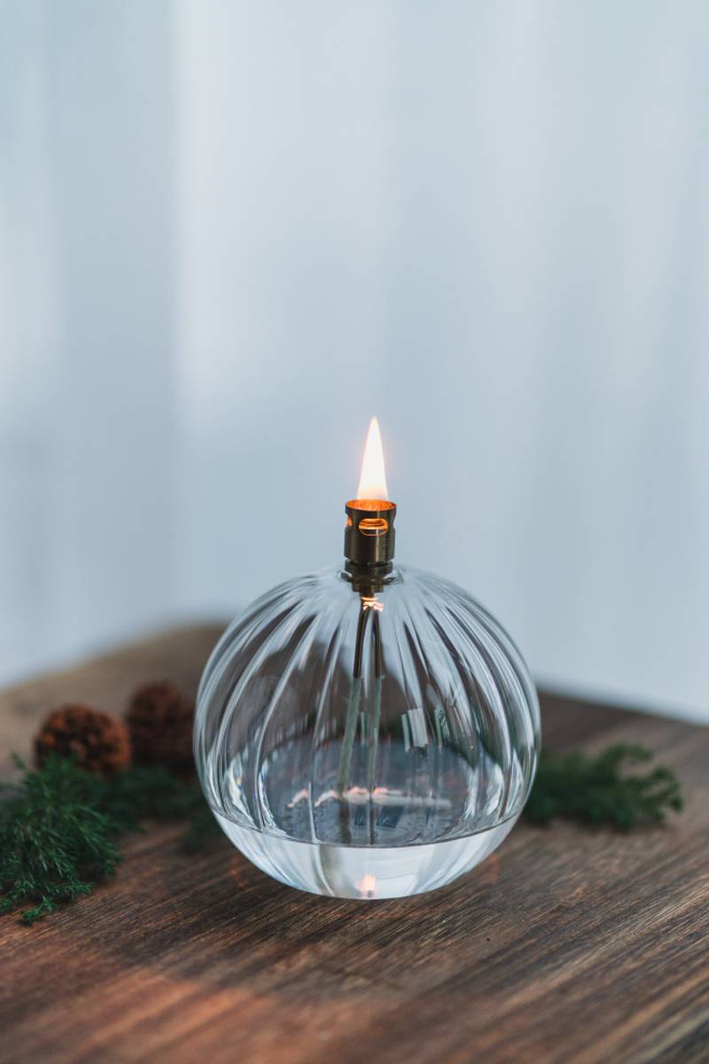 Clear Elegant Round Oil Lamp